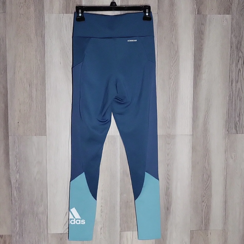 Adidas Womens‎ S Aeroready Primegreen Leggings Colorblock Workout Athletic NWOT